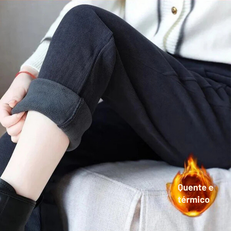 Pantalones Cálidos de Cintura Alta para Mujer con Forro Polar