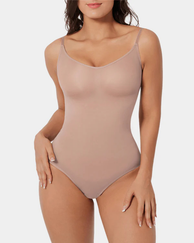 Body Moldeador Sin Costuras con Tirantes Ajustables y Efecto Vientre Plano