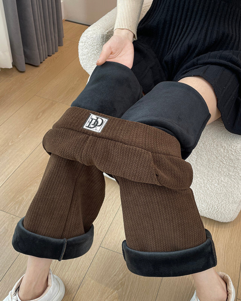 Pantalones de Pierna Ancha con Forro Polar y Rayas®