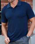 Camisa Clásica de Hombre con Cuello Alto y Tejido con Textura