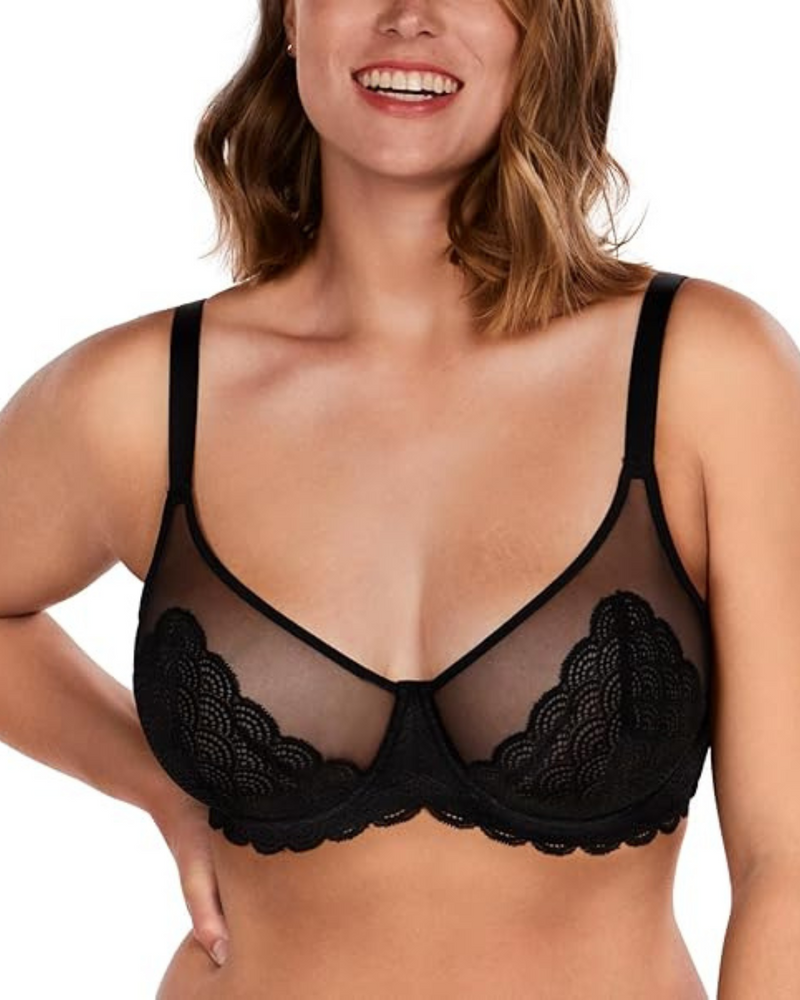 Sujetador con Aros de Encaje sin Forro y Cobertura Total con Escamas de Sirena (OFERTA 2X1)