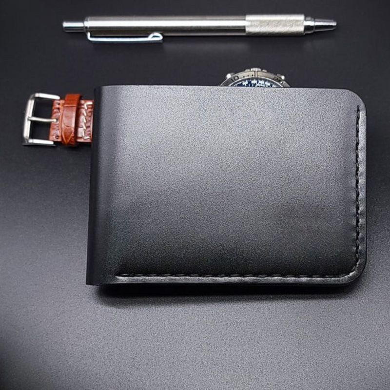 Billetera de Cuero con Diseño Elegante y Costuras Reforzadas