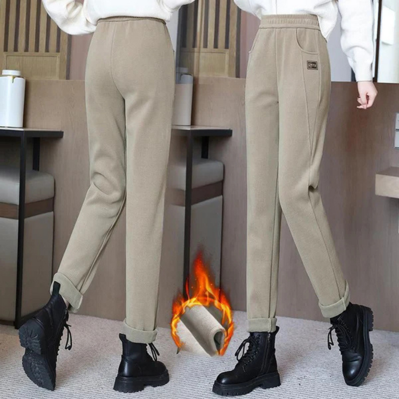 Pantalones Cálidos de Cintura Alta para Mujer con Forro Polar