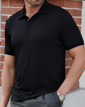 Camisa Clásica de Hombre con Cuello Alto y Tejido con Textura