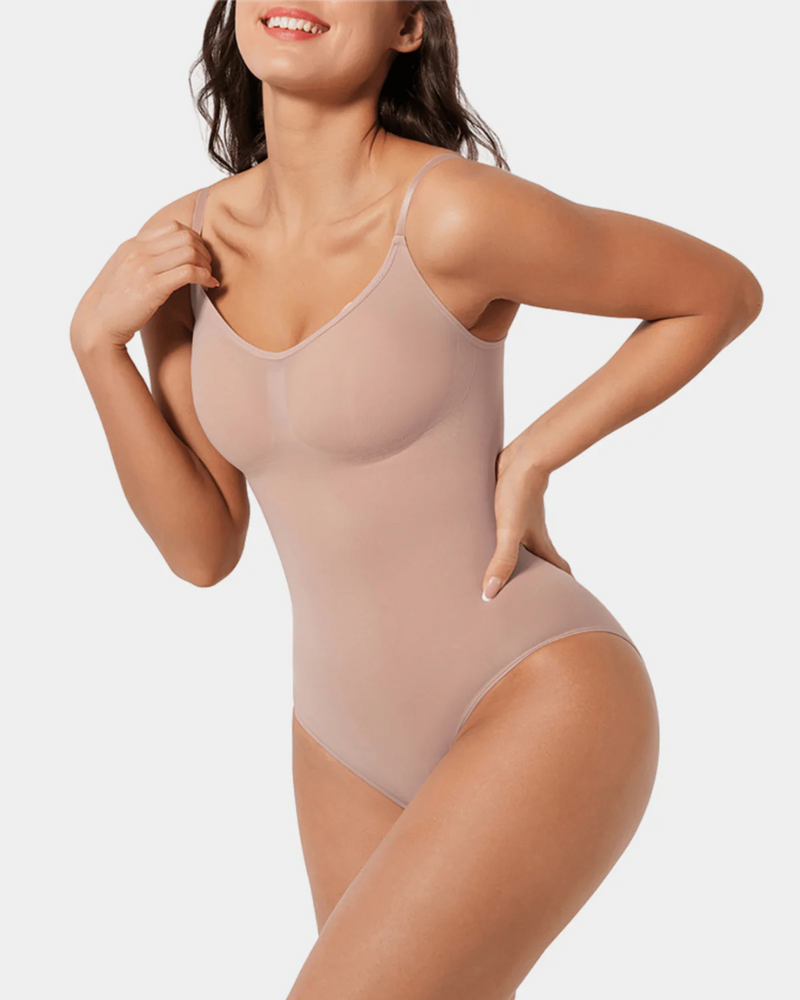 Body Moldeador Sin Costuras con Tirantes Ajustables y Efecto Vientre Plano