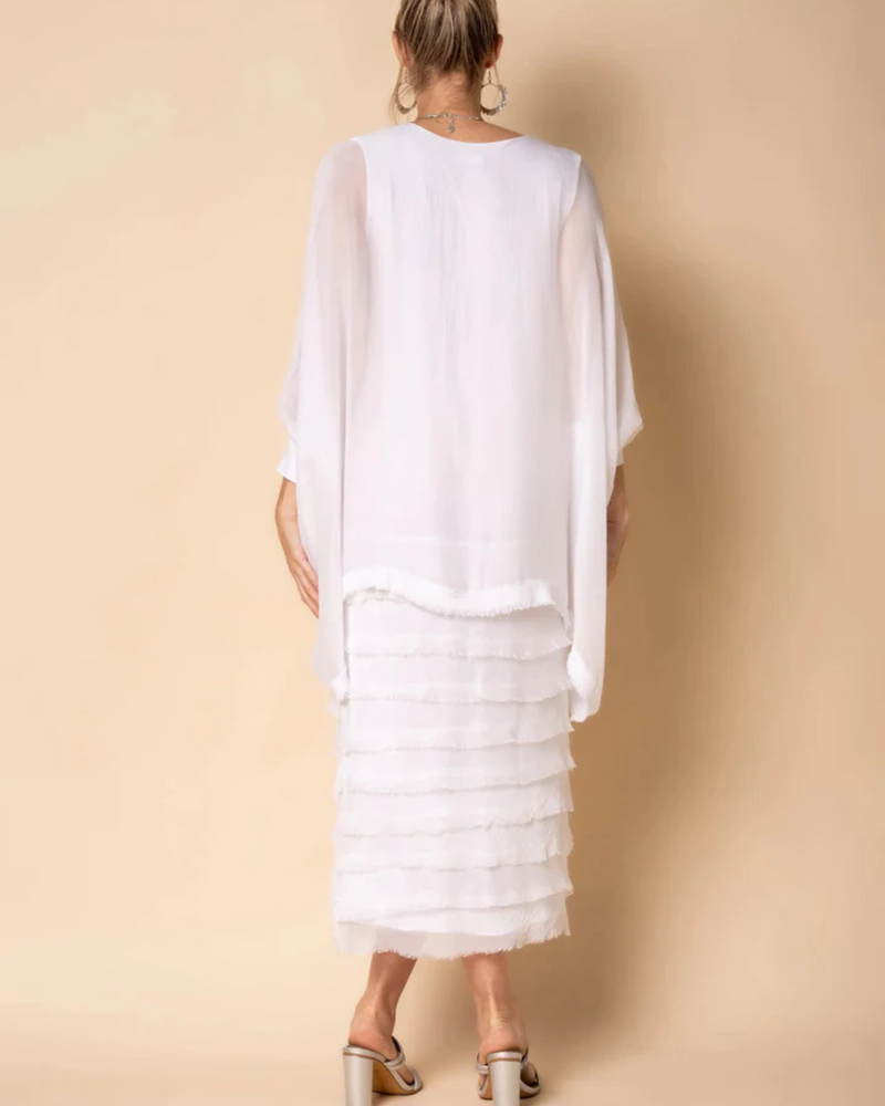 Vestido con Mangas Largas y Falda con Volantes