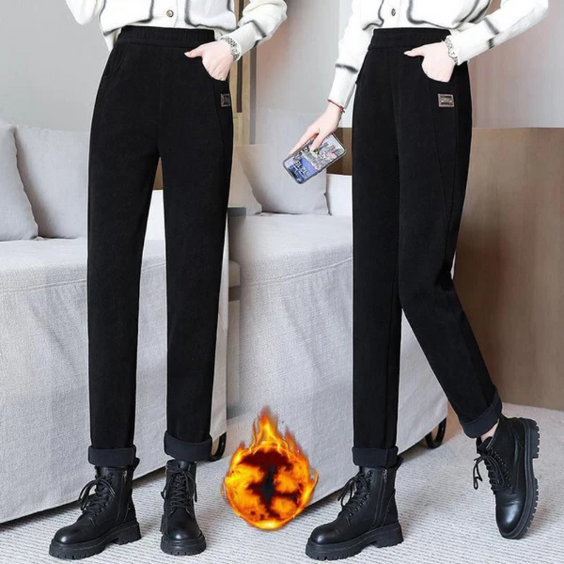 Pantalones Cálidos de Cintura Alta para Mujer con Forro Polar