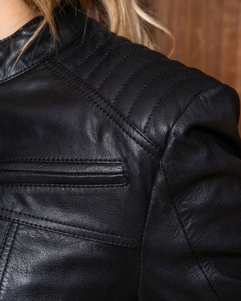 Chaqueta de Cuero Clásica para Mujer®