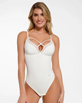 Body Moldeador sin Mangas de Malla Transparente para el Control del Vientre