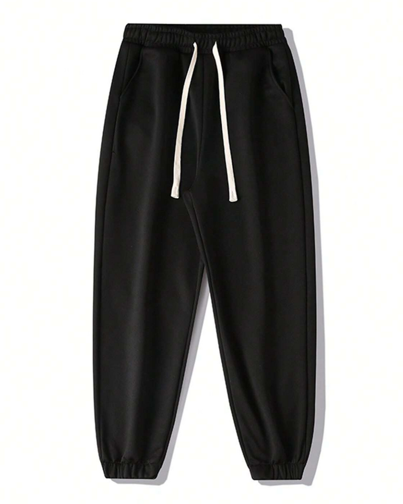 Pantalón de Tejido Polar para Hombre con Cintura Ajustable y Bolsillos Laterales