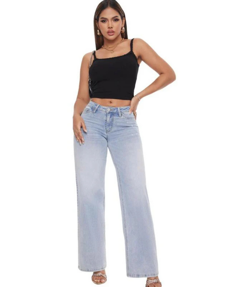 Pantalón Ancho de Cintura Media para Mujer