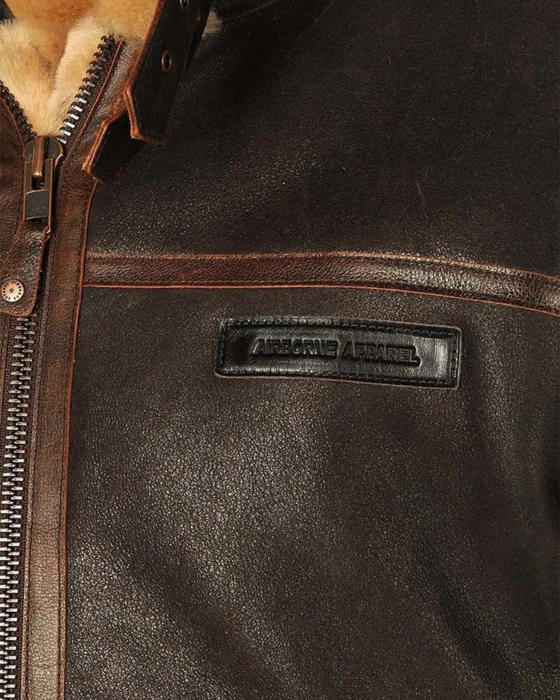 Chaqueta Aviador para Hombres en Cuero y Felpa