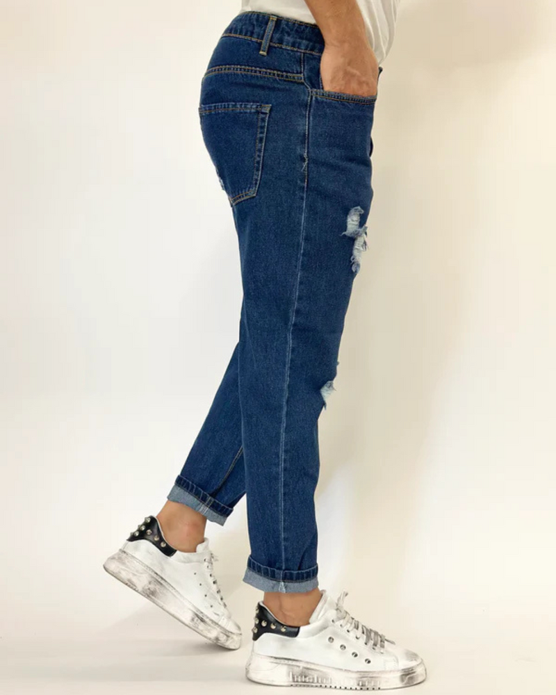 Pantalón con Ligero Desgarro en la Rodilla para Hombres