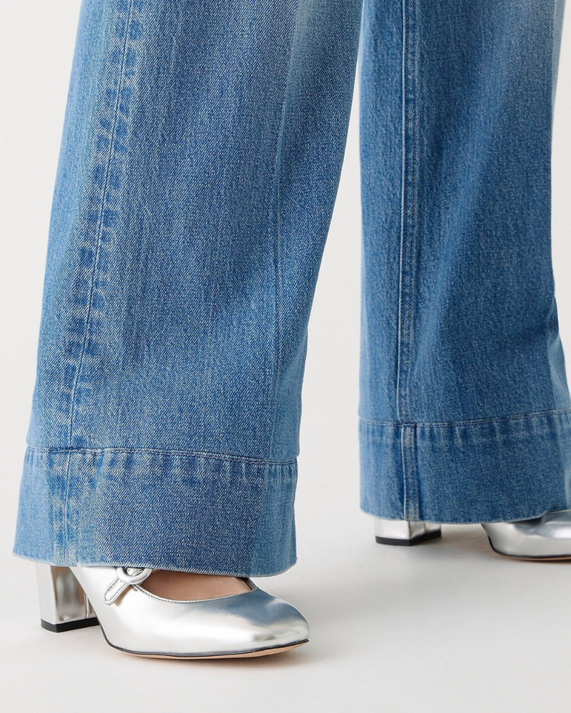 Pantalón de Cintura Alta y Corte Ancho con Control del Vientre