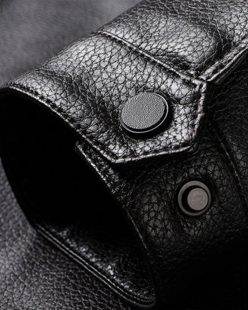Chaqueta de Cuero Cálida para Hombre