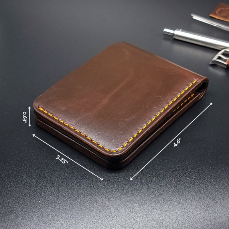 Billetera de Cuero con Diseño Elegante y Costuras Reforzadas
