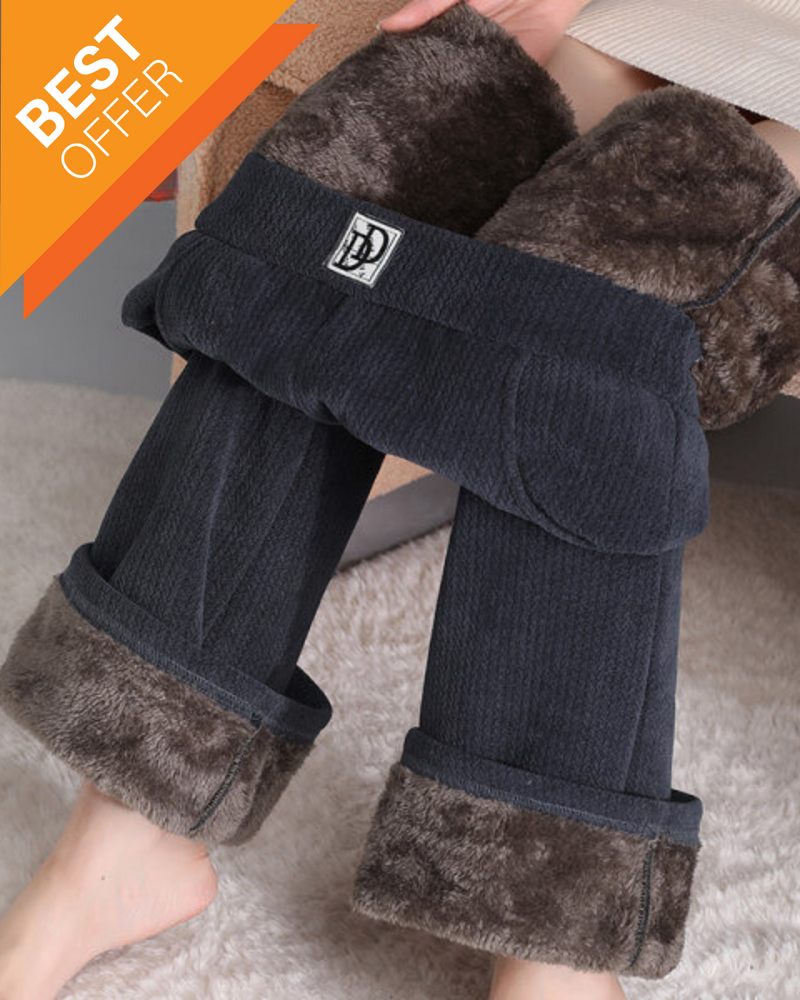 Pantalones de Pierna Ancha con Forro Polar y Rayas®