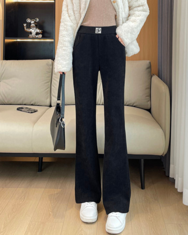 Pantalones de Pierna Ancha con Forro Polar y Rayas®