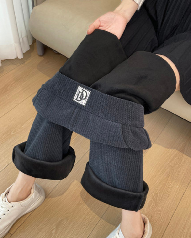 Pantalones de Pierna Ancha con Forro Polar y Rayas®