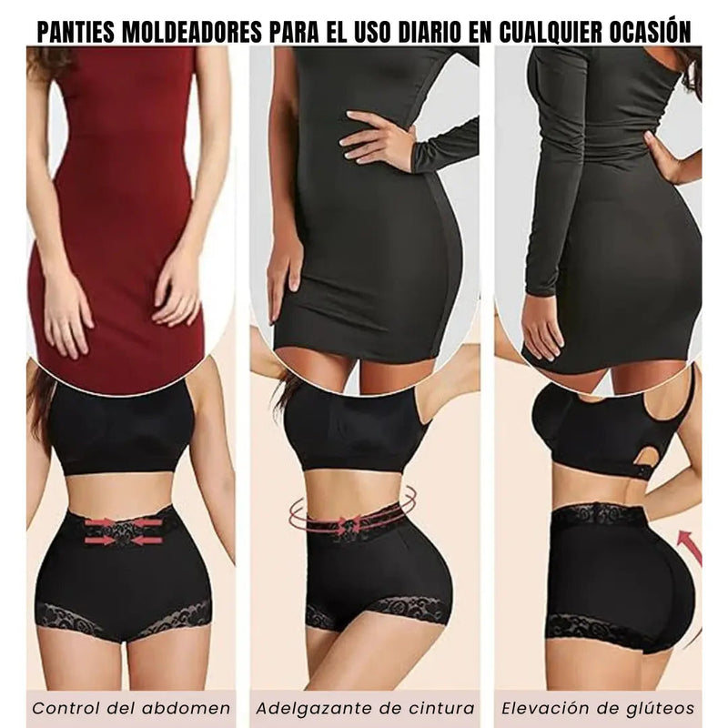 Shorts Moldeadores push-up (COMPRA 1 LEVVA 2) Negro y Beige