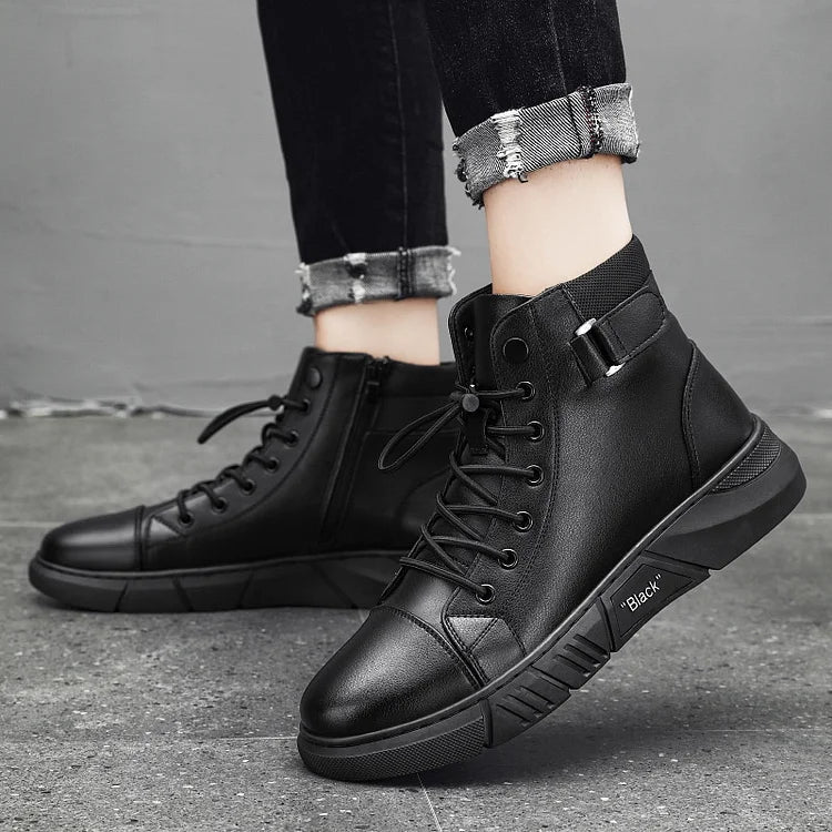Botas de Cuero Negro para Hombres®