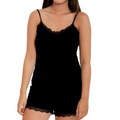 Conjunto Pijama de Seda con Tiras de Encaje